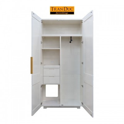 Hotel furniture double closet in white color - luxury hotel furniture