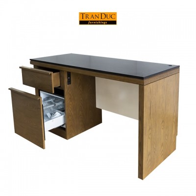 Wooden desk with drawers and marble for hotel furniture 5 star quality