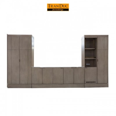 TV WALL UNIT WITH CLOSET AND DRESSER FOR 5 STAR HOTEL FURNITURE